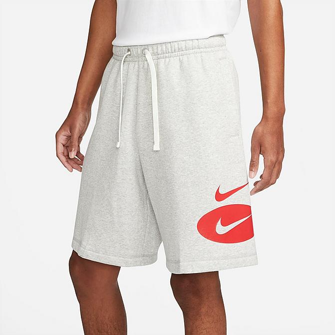 Front view of Men's Nike Sportswear Swoosh League Basketball Shorts in Grey Heather Click to zoom