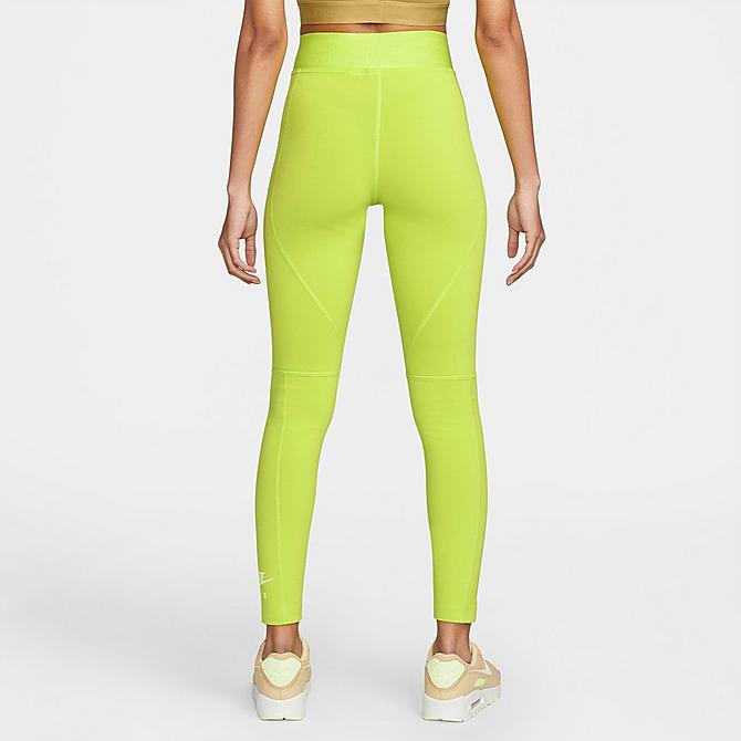 Front Three Quarter view of Women's Nike Air High-Waisted Leggings in Atomic Green/Limelight/Barely Volt Click to zoom