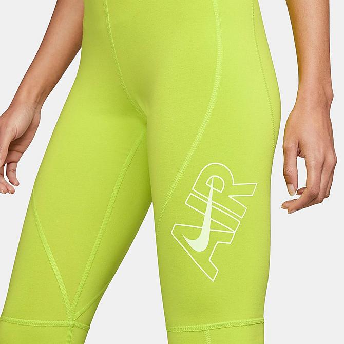 Back Left view of Women's Nike Air High-Waisted Leggings in Atomic Green/Limelight/Barely Volt Click to zoom