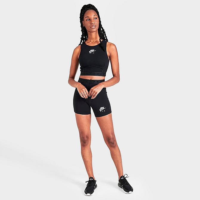 Front Three Quarter view of Women's Nike Air Ribbed Tank in Black/White Click to zoom