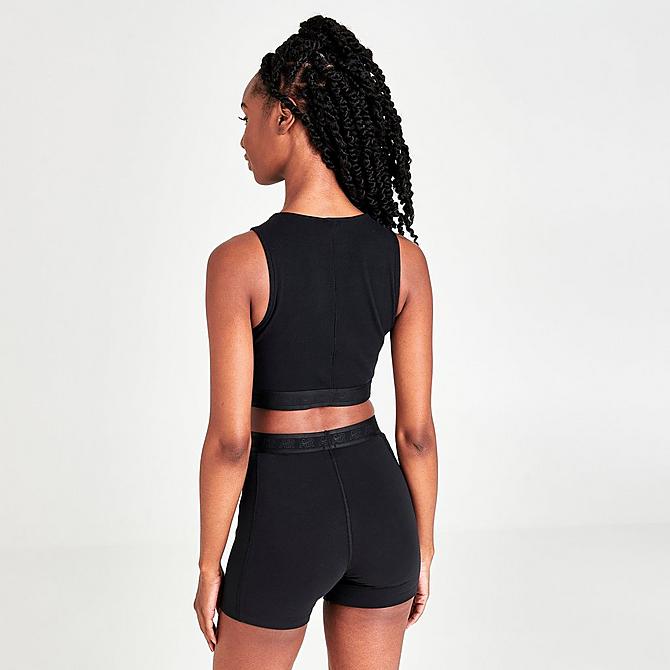 Back Right view of Women's Nike Air Ribbed Tank in Black/White Click to zoom