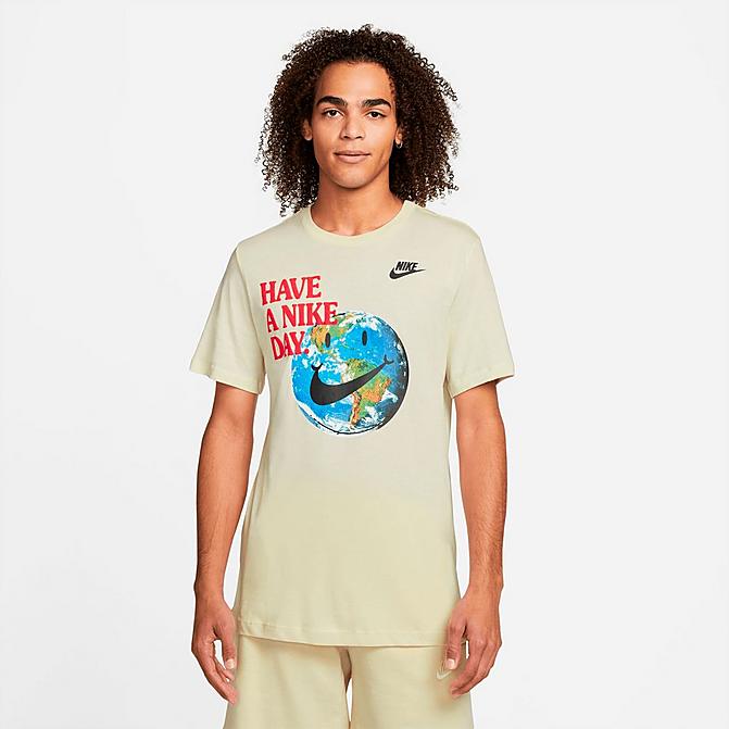 Front view of Men's Nike Sportswear Essentials T-Shirt in Coconut Milk Click to zoom