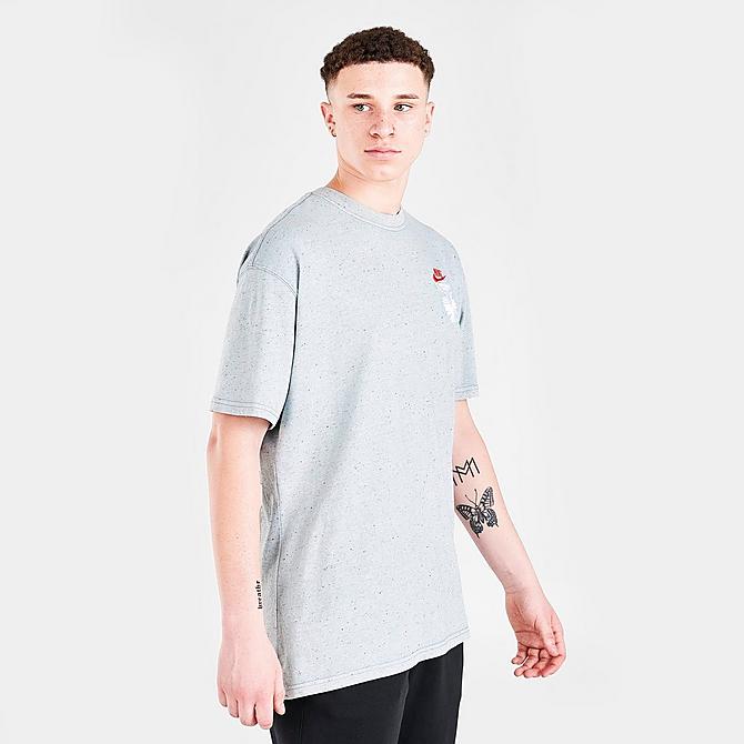 Back Left view of Men's Nike Sportswear Have A Nike Day T-Shirt in Ashen Slate Click to zoom