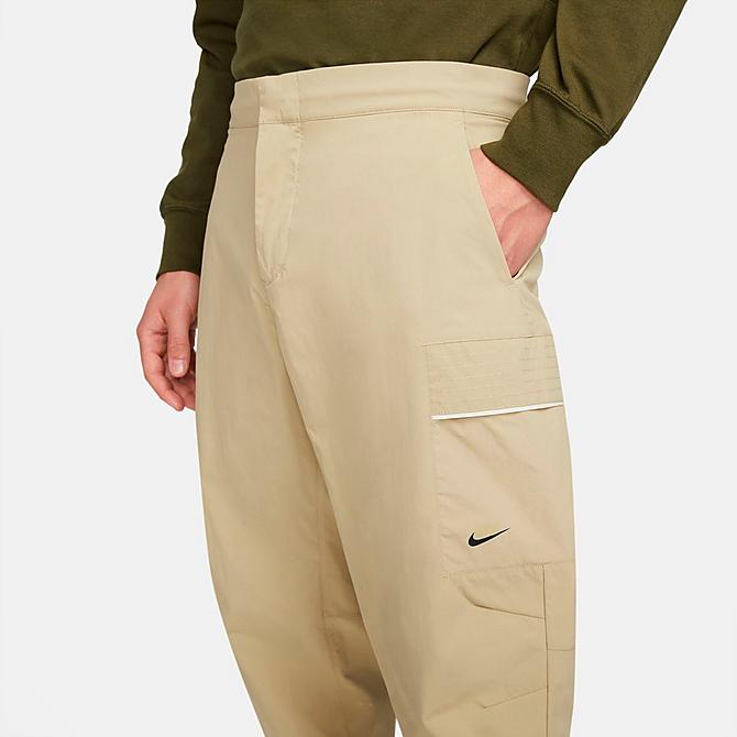Back Right view of Men's Nike Sportswear Style Essentials Utility Pants in Limestone/Sail/Ice Silver/Limestone Click to zoom