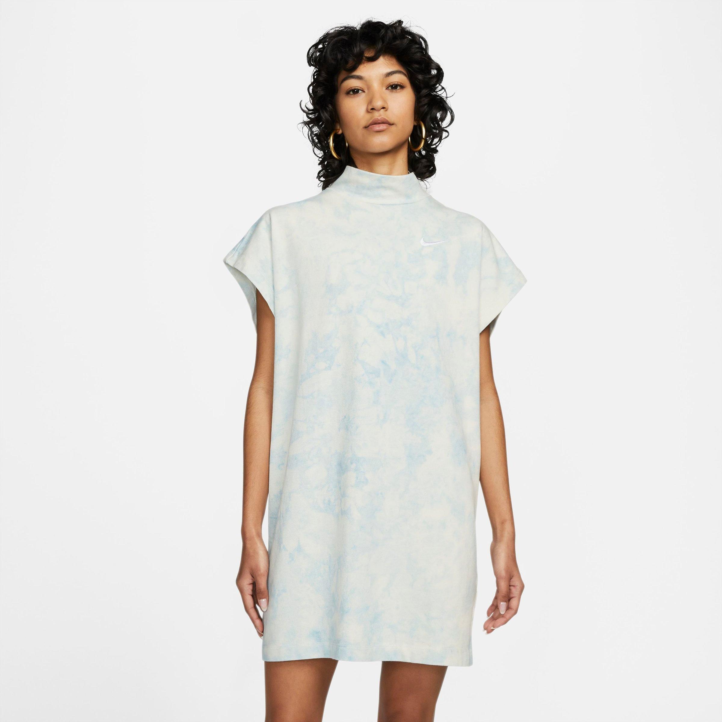 nike long sleeve blue mini dress