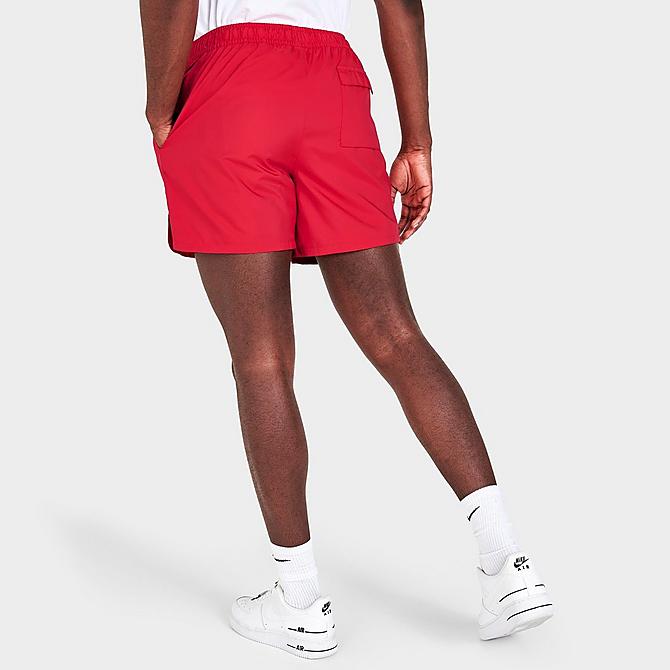 Back Right view of Men's Nike Sportswear Sport Essentials Lined Flow Shorts in University Red Click to zoom