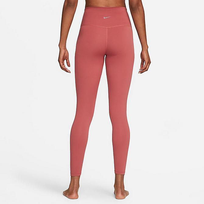 Front Three Quarter view of Women's Nike Yoga Dri-FIT High-Rise Cropped Leggings in Canyon Rust/Iron Grey Click to zoom