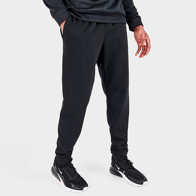 Front view of Men's Nike Yoga Therma-FIT Pants in Black/Iron Grey Click to zoom