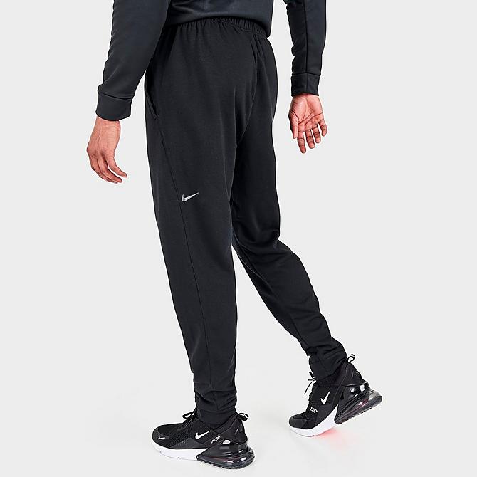 Back Right view of Men's Nike Yoga Therma-FIT Pants in Black/Iron Grey Click to zoom