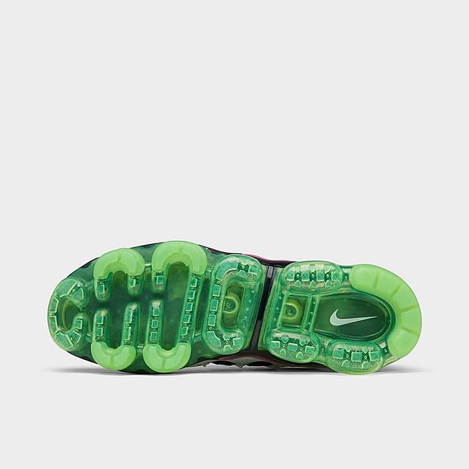 Bottom view of Men's Nike Air VaporMax Plus Just Do You Running Shoes in Black/Hyper Pink/White/Lime Glow Click to zoom