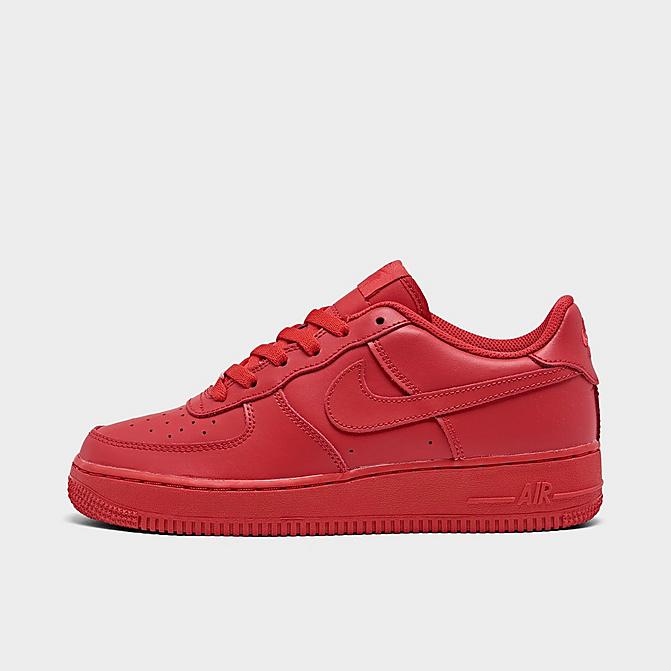 Right view of Boys' Big Kids' Nike Air Force 1 LV8 Casual Shoes in University Red/University Red/Black Click to zoom