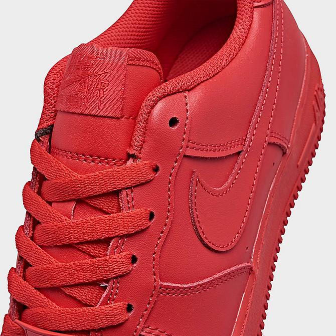 Front view of Boys' Big Kids' Nike Air Force 1 LV8 Casual Shoes in University Red/University Red/Black Click to zoom