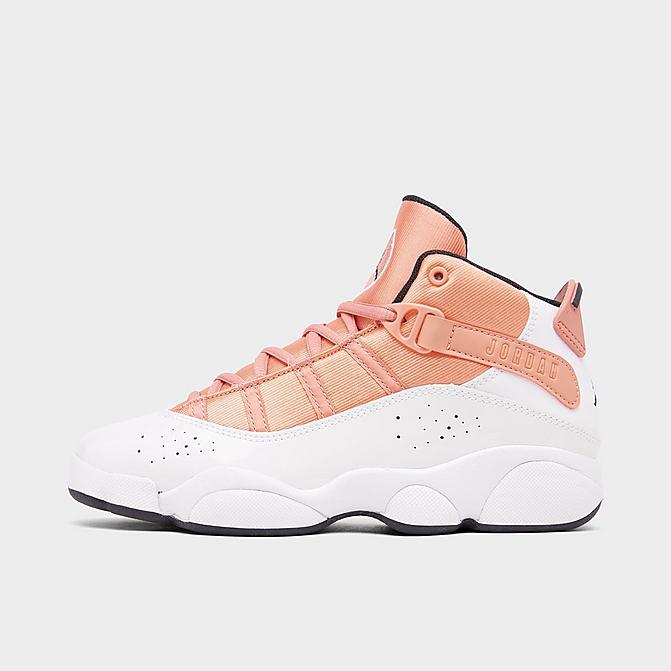 Girls Little Kids Air Jordan 6 Rings Basketball Shoes in White/Light Madder Root Size 1.0 Leather Finish Line Girls Shoes High Heels 
