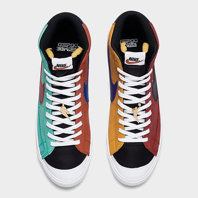 Back view of Nike Blazer Mid '77 EMB NBA-WNBA Casual Shoes in Washed Teal/Gym Red/White Click to zoom