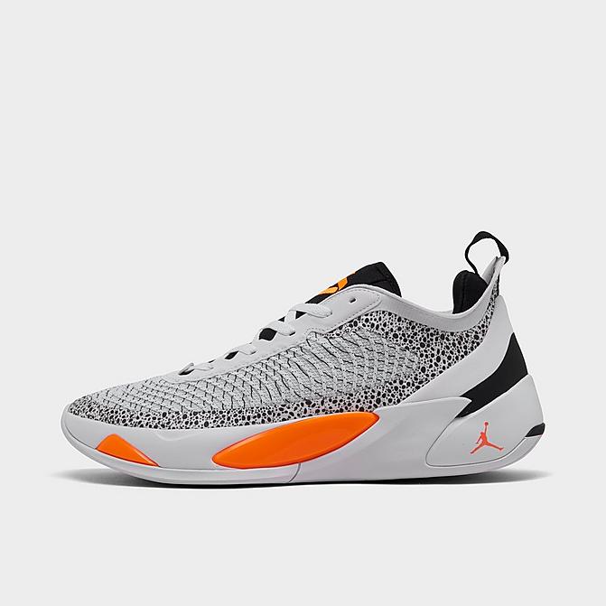 Right view of Jordan Luka 1 Basketball Shoes in White/Total Orange/Black Click to zoom
