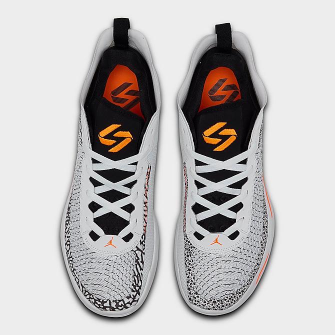 Back view of Jordan Luka 1 Basketball Shoes in White/Total Orange/Black Click to zoom