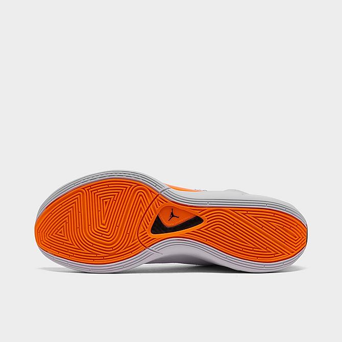 Bottom view of Jordan Luka 1 Basketball Shoes in White/Total Orange/Black Click to zoom