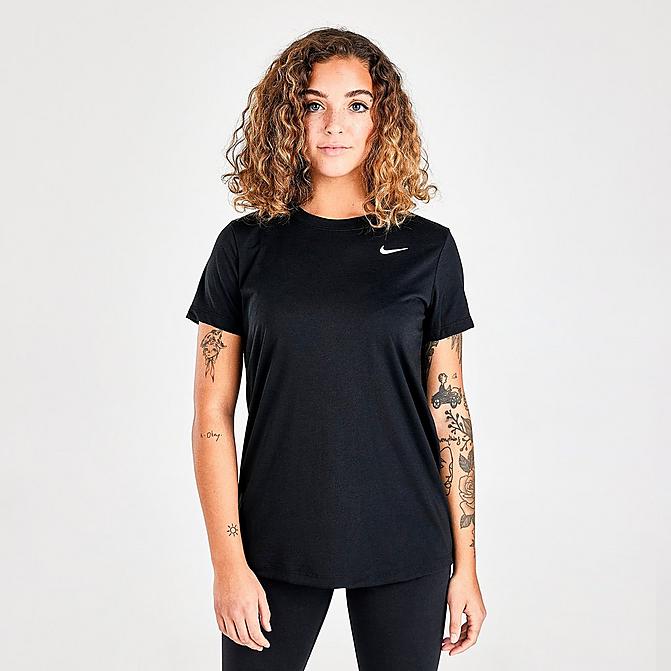 Front view of Women's Nike Dri-FIT T-Shirt (Maternity) in Black/White Click to zoom