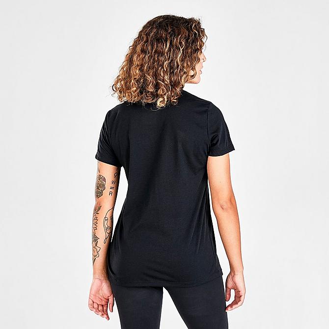 Back Right view of Women's Nike Dri-FIT T-Shirt (Maternity) in Black/White Click to zoom