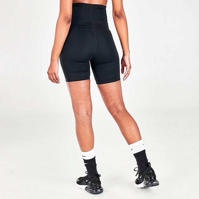 Back Right view of Women's Nike One Bike Shorts (Maternity) in Black/White Click to zoom