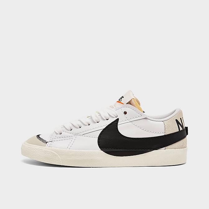 Right view of Nike Blazer Low '77 Jumbo Swoosh Casual Shoes in White/Black/White/Sail/Volt/Team Orange Click to zoom