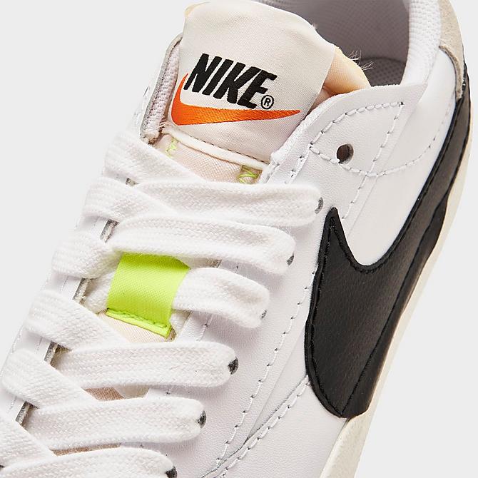 Front view of Nike Blazer Low '77 Jumbo Swoosh Casual Shoes in White/Black/White/Sail/Volt/Team Orange Click to zoom