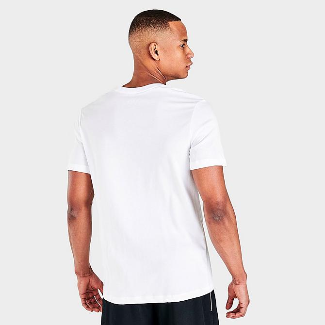 Back Right view of Men's Nike Dri-FIT Blood, Sweat, Basketball Graphic T-Shirt in White Click to zoom