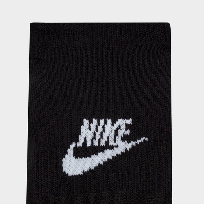 Back view of Nike Everyday Plus Cushioned Footie Socks (3-Pack) in Black/White Click to zoom