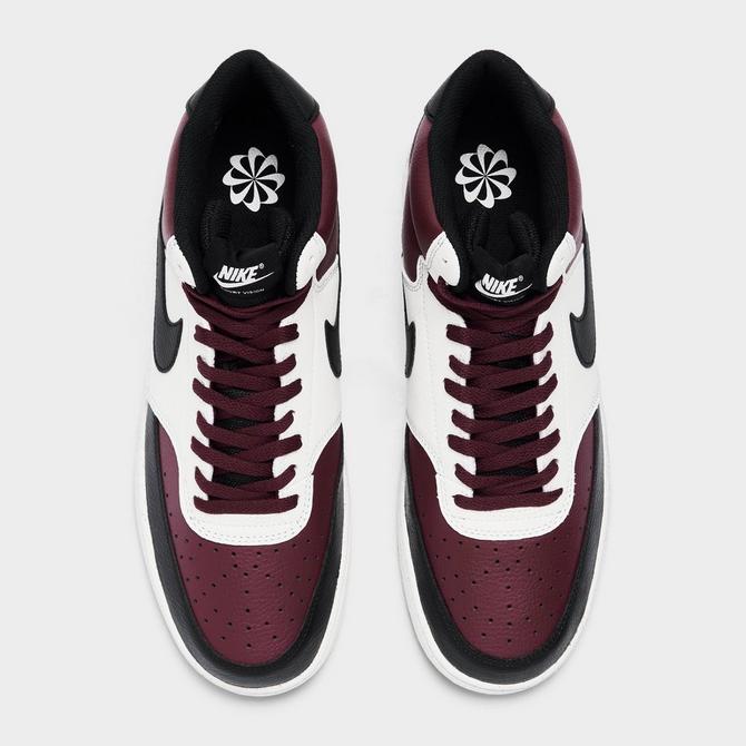 DARK RED NIKE Mens Court Vision Mid Sneaker