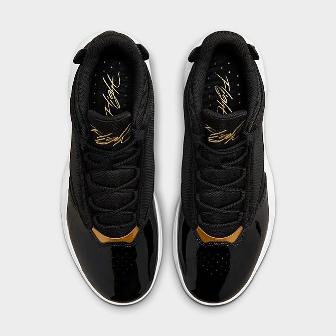 Back view of Jordan Max Aura 4 Basketball Shoes in Black/Metallic Gold/White Click to zoom
