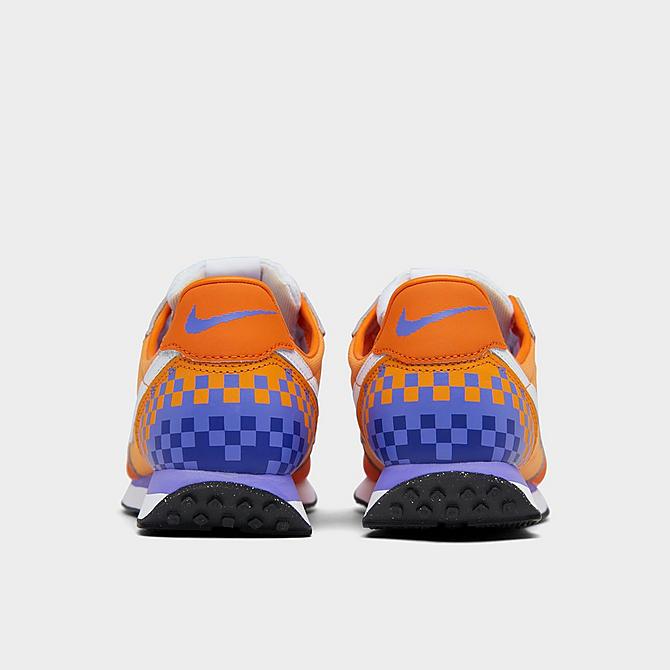 Left view of Little Kids' Nike Waffle Trainer 2 SE Casual Shoes in Kumquat/White/Psychic Purple Click to zoom