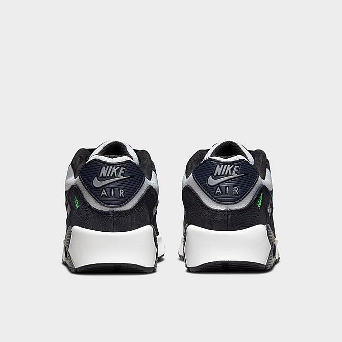Left view of Big Kids' Nike Air Max 90 LTR SE Casual Shoes in Black/Obsidian/Scream Green/Summit White Click to zoom