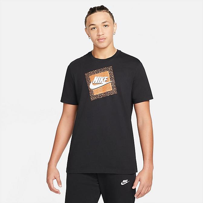 Front view of Men's Nike Sportswear Vintage Graphic Print T-Shirt in Black Click to zoom