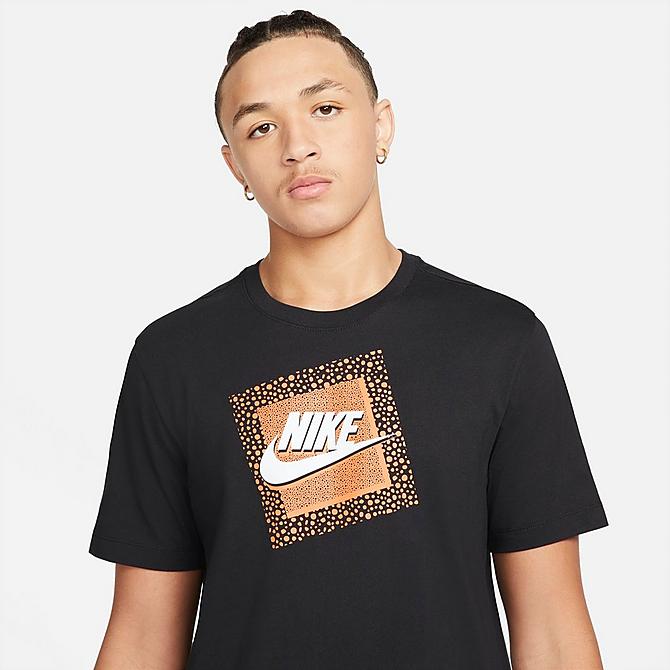 Back Right view of Men's Nike Sportswear Vintage Graphic Print T-Shirt in Black Click to zoom