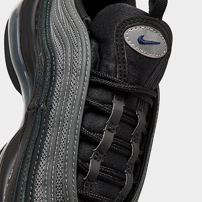 Front view of Big Kids' Nike Air Max 97 Casual Shoes in Black/Metallic Silver/Racer Blue Click to zoom