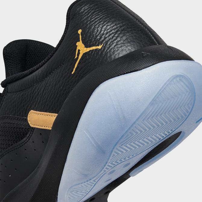 Blue black store and gold jordans