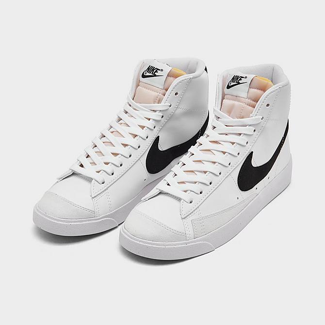 Three Quarter view of Women's Nike Blazer Mid '77 Next Nature Casual Shoes in Sail/White Click to zoom