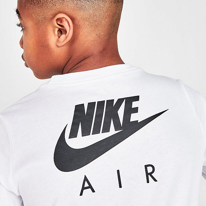 On Model 6 view of Boys' Nike Air T-Shirt in White/Black Click to zoom