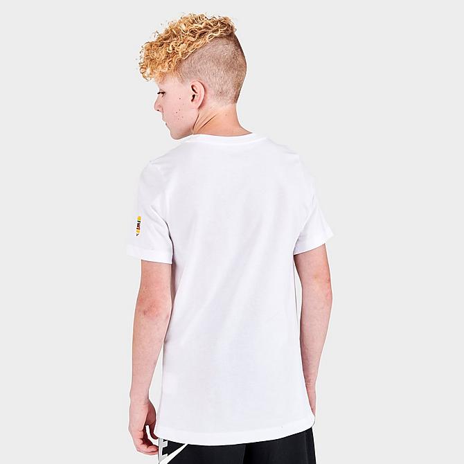 Back Right view of Boys' Nike Sportswear Sole Food T-Shirt in White Click to zoom