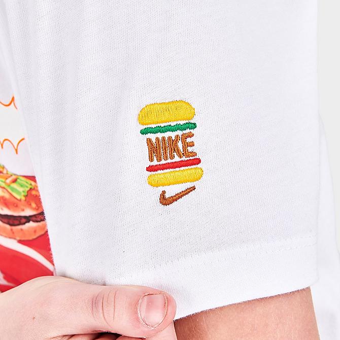 On Model 6 view of Boys' Nike Sportswear Sole Food T-Shirt in White Click to zoom