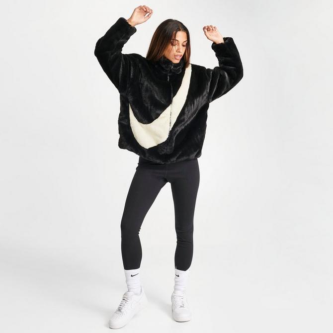 Nike Sportswear Swoosh Faux Fur Jacket | Finish Line