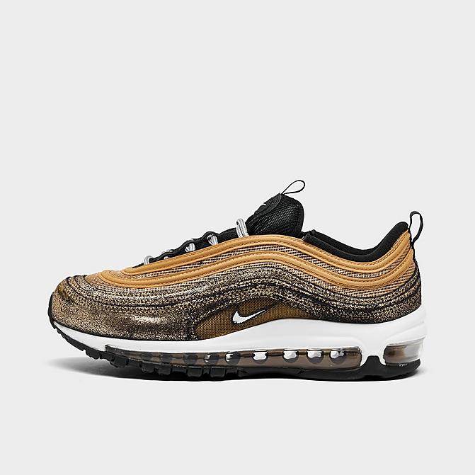 Right view of Women’s Nike Air Max 97 SE Metallic Casual Shoes in Twine/White/Metallic Gold/Off Noir Click to zoom