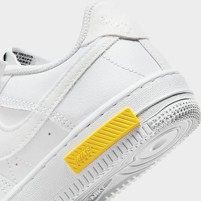 Front view of Little Kids' Nike Air Force 1 Fontanka Casual Shoes in White/White/Opti Yellow/White Click to zoom