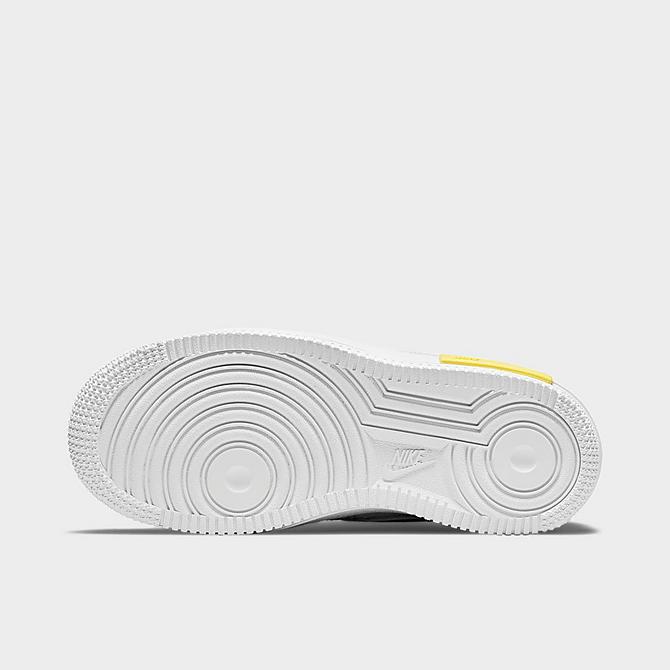 Bottom view of Little Kids' Nike Air Force 1 Fontanka Casual Shoes in White/White/Opti Yellow/White Click to zoom