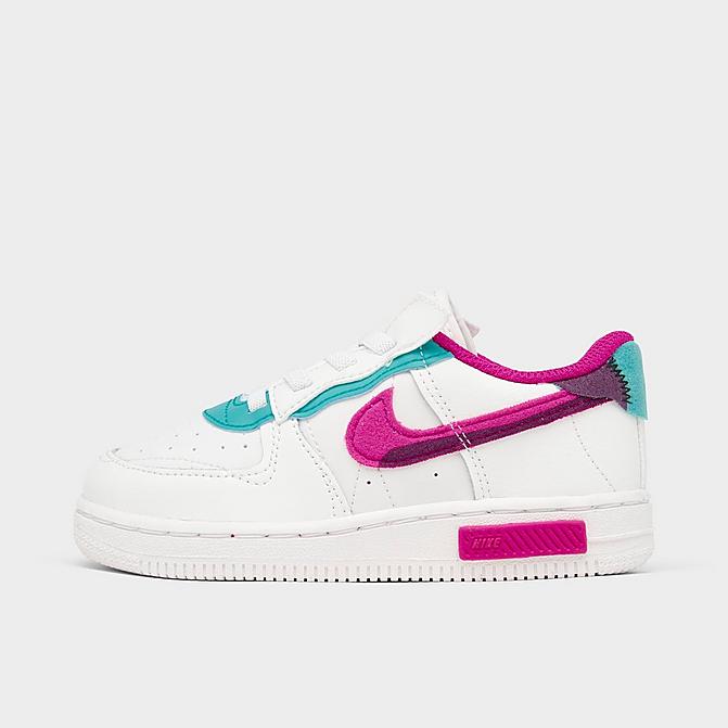 Right view of Girls’ Toddler Nike Air Force 1 Fontanka Casual Shoes in Sail/Pink Prime/Washed Teal/Sangria Click to zoom