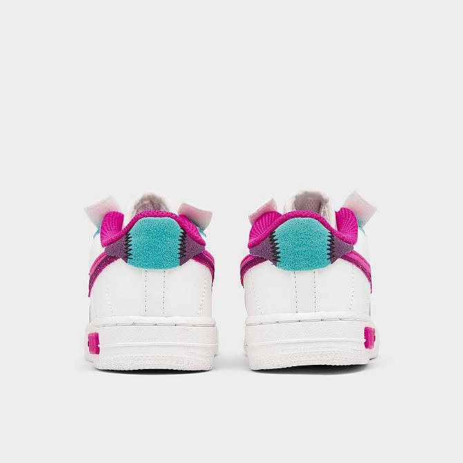 Left view of Girls’ Toddler Nike Air Force 1 Fontanka Casual Shoes in Sail/Pink Prime/Washed Teal/Sangria Click to zoom