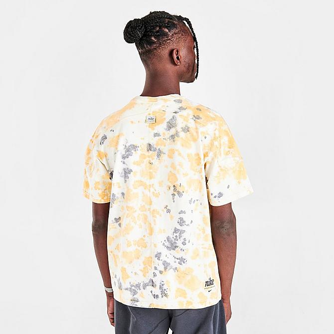 Back Right view of Men's Nike Sportswear Max 90 All-Over Print T-Shirt in Cave Purple/Coconut Milk/Pollen Click to zoom