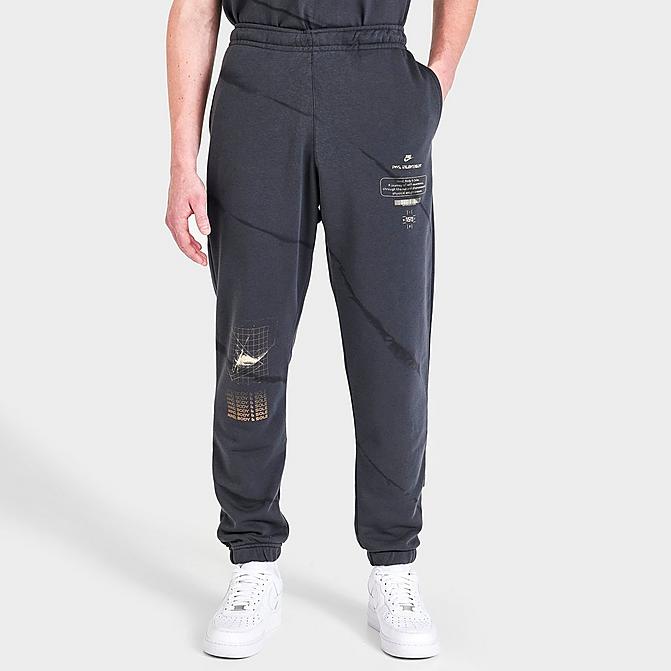 Front view of Men's Nike Sportswear Mind, Body, Sole Jogger Pants in Anthracite/Black Click to zoom