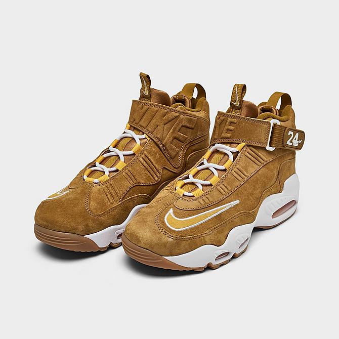 Three Quarter view of Men's Nike Air Griffey Max 1 Training Shoes in Wheat/Pollen/White/Gum Light Brown Click to zoom