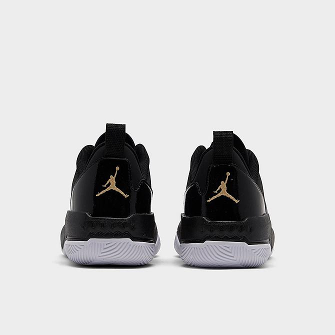 Left view of Jordan One Take 4 Basketball Shoes in Black/Metallic Gold/White Click to zoom